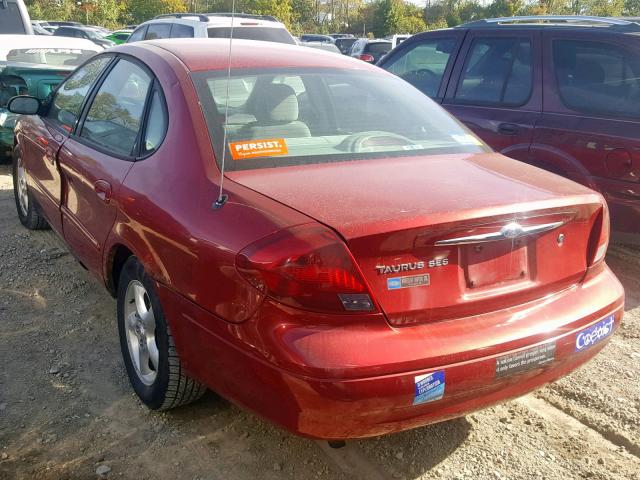 1FAFP55U3YG236455 - 2000 FORD TAURUS SES RED photo 3