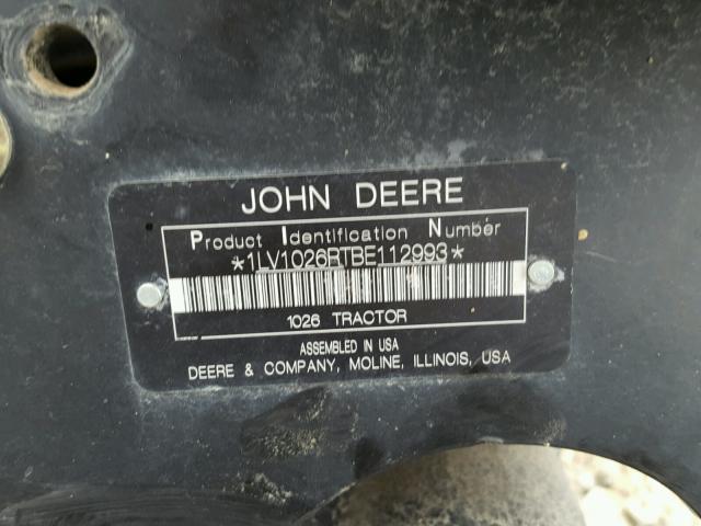 1LV1026RTBE112993 - 2013 JOHN DEERE MOWER GREEN photo 10