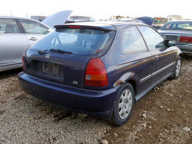 2HGEJ6334WH012069 - 1998 HONDA CIVIC DX BLUE photo 4