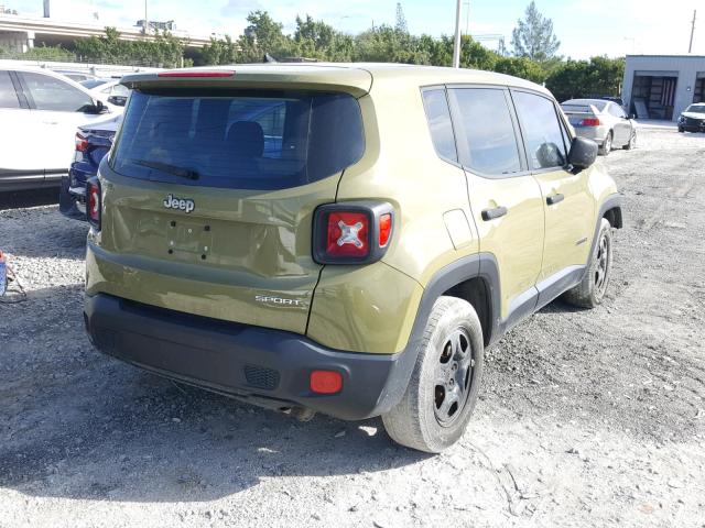 ZACCJAAT0FPB53471 - 2015 JEEP RENEGADE S GREEN photo 4