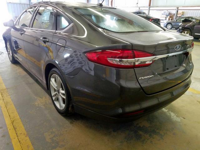 3FA6P0LU9JR169168 - 2018 FORD FUSION SE GRAY photo 3