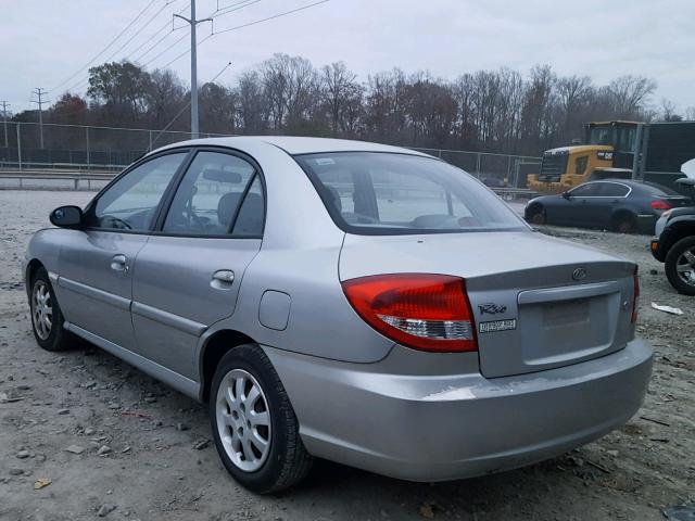 KNADC125546283731 - 2004 KIA RIO SILVER photo 3