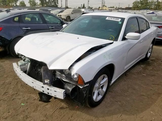 2C3CDXHG7EH215071 - 2014 DODGE CHARGER SX WHITE photo 2