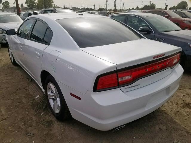 2C3CDXHG7EH215071 - 2014 DODGE CHARGER SX WHITE photo 3