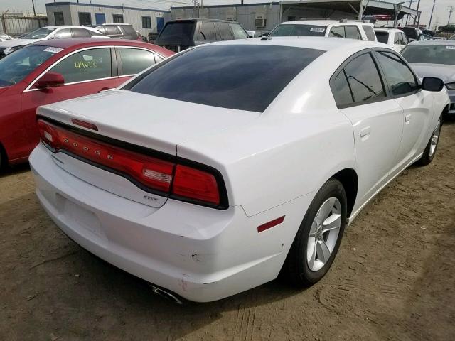 2C3CDXHG7EH215071 - 2014 DODGE CHARGER SX WHITE photo 4