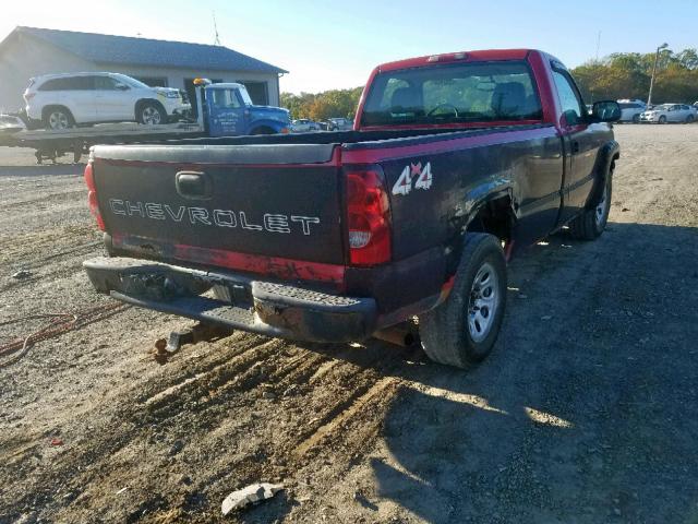 1GCEK14X84Z107473 - 2004 CHEVROLET SILVERADO RED photo 4