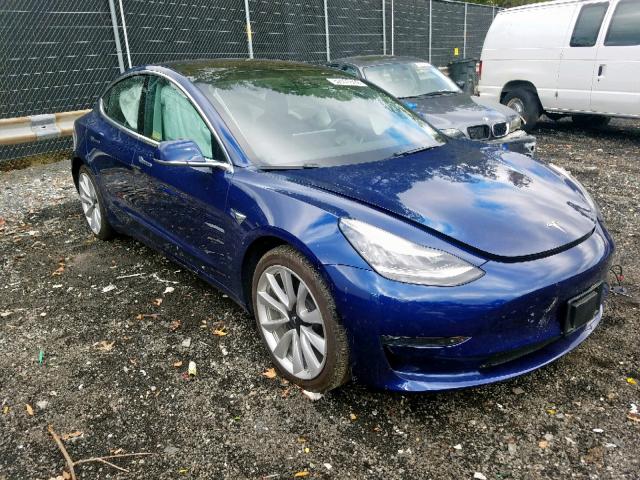 5YJ3E1EB4JF133779 - 2018 TESLA MODEL 3 BLUE photo 1