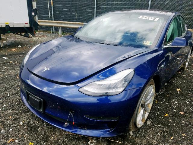 5YJ3E1EB4JF133779 - 2018 TESLA MODEL 3 BLUE photo 2