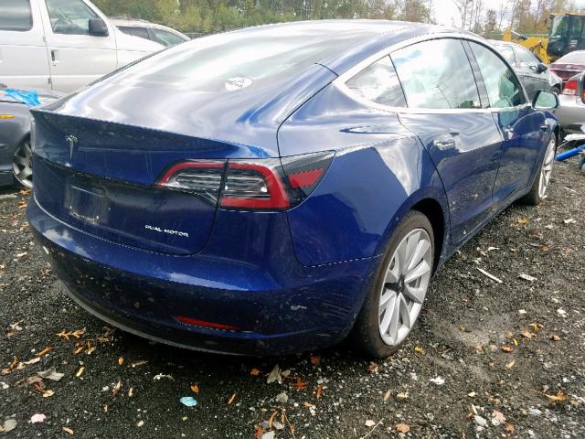 5YJ3E1EB4JF133779 - 2018 TESLA MODEL 3 BLUE photo 4