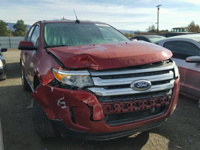 2FMDK3JC9EBB04736 - 2014 FORD EDGE SEL RED photo 1