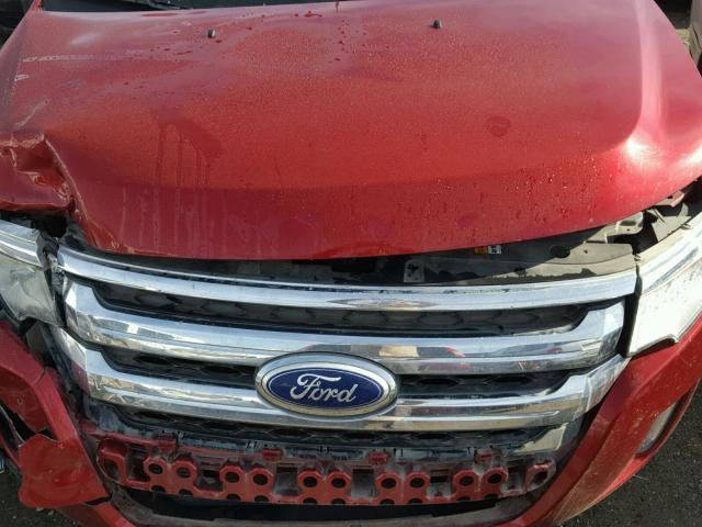 2FMDK3JC9EBB04736 - 2014 FORD EDGE SEL RED photo 7