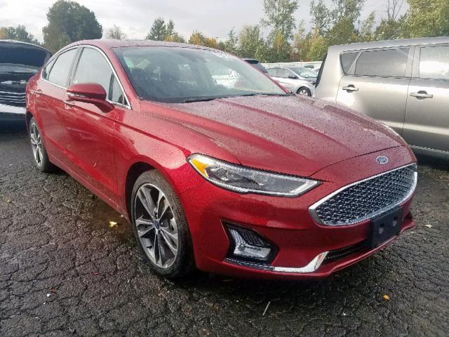 3FA6P0D95KR221522 - 2019 FORD FUSION TIT BURGUNDY photo 1