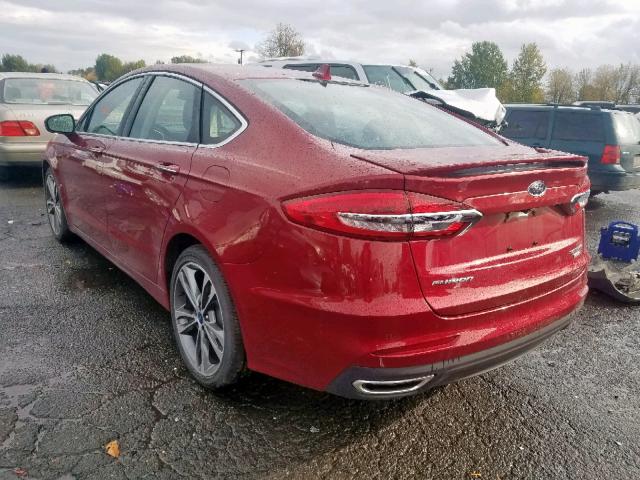 3FA6P0D95KR221522 - 2019 FORD FUSION TIT BURGUNDY photo 3