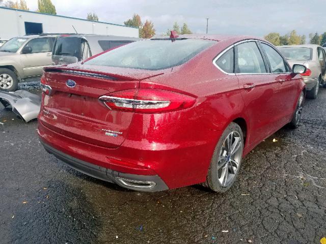 3FA6P0D95KR221522 - 2019 FORD FUSION TIT BURGUNDY photo 4