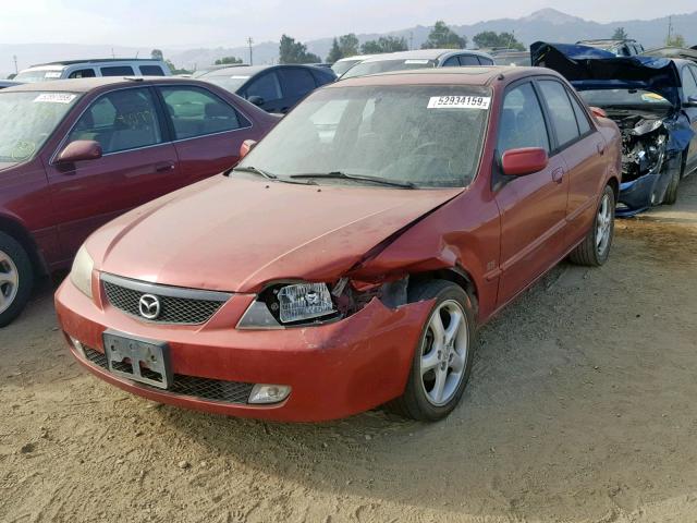 JM1BJ226410468866 - 2001 MAZDA PROTEGE LX RED photo 2