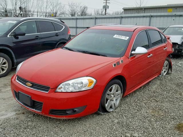 2G1WB5EK0A1141015 - 2010 CHEVROLET IMPALA LT RED photo 2