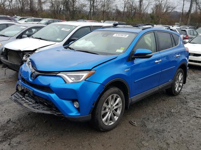 JTMDJREV3GD018759 - 2016 TOYOTA RAV4 HV LI BLUE photo 2