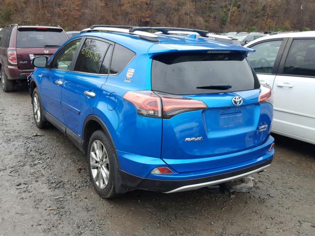 JTMDJREV3GD018759 - 2016 TOYOTA RAV4 HV LI BLUE photo 3