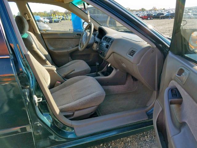 2HGEJ6671TH528707 - 1996 HONDA CIVIC LX GREEN photo 5