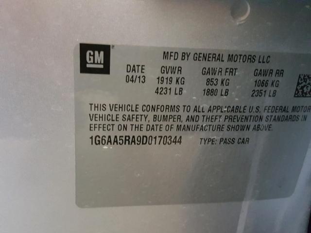 1G6AA5RA9D0170344 - 2013 CADILLAC ATS SILVER photo 10