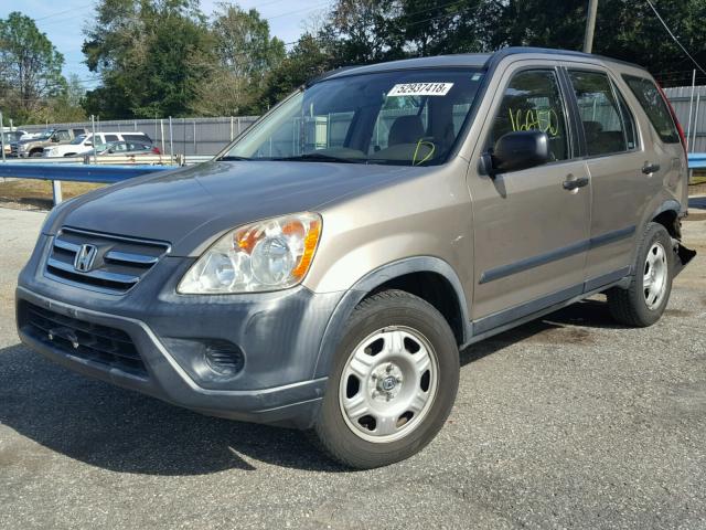 JHLRD68536C028478 - 2006 HONDA CR-V LX BEIGE photo 2