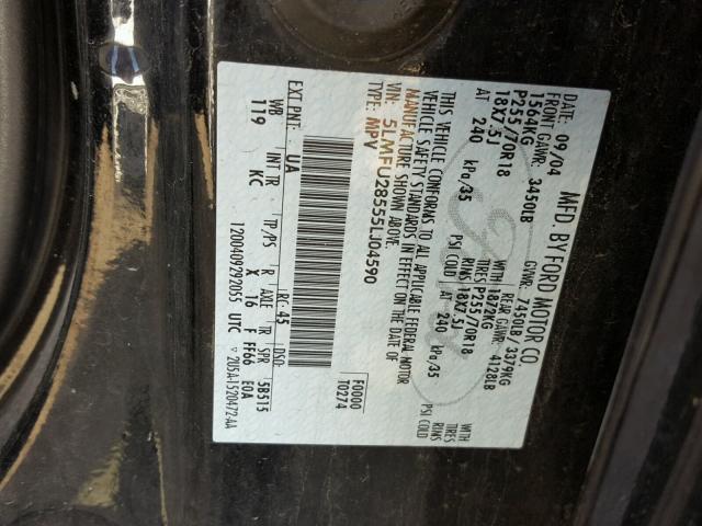 5LMFU28555LJ04590 - 2005 LINCOLN NAVIGATOR Қара фото 10