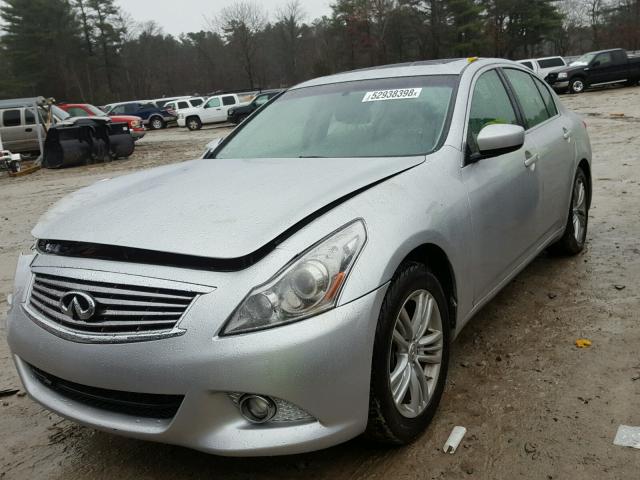 JN1CV6AR0AM253878 - 2010 INFINITI G37 SILVER photo 2