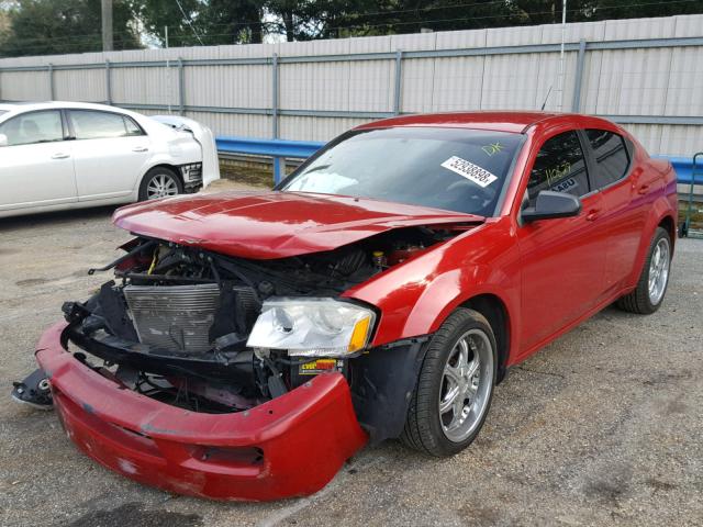 1B3BD4FB1BN534161 - 2011 DODGE AVENGER EX RED photo 2