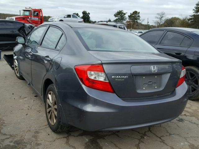 19XFB2F92CE016508 - 2012 HONDA CIVIC EXL GRAY photo 3