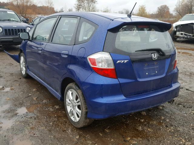 JHMGE87449C006448 - 2009 HONDA FIT SPORT BLUE photo 3