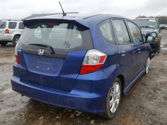 JHMGE87449C006448 - 2009 HONDA FIT SPORT BLUE photo 4