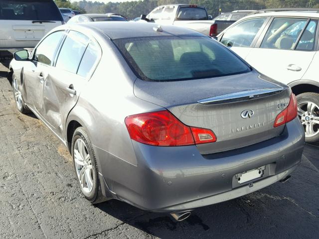 JN1CV6AR2DM759359 - 2013 INFINITI G37 GRAY photo 3