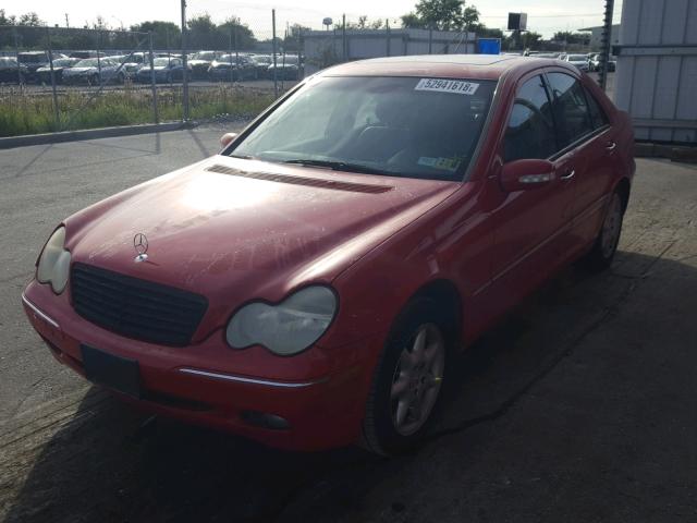 WDBRF61J12F280557 - 2002 MERCEDES-BENZ C 240 RED photo 2