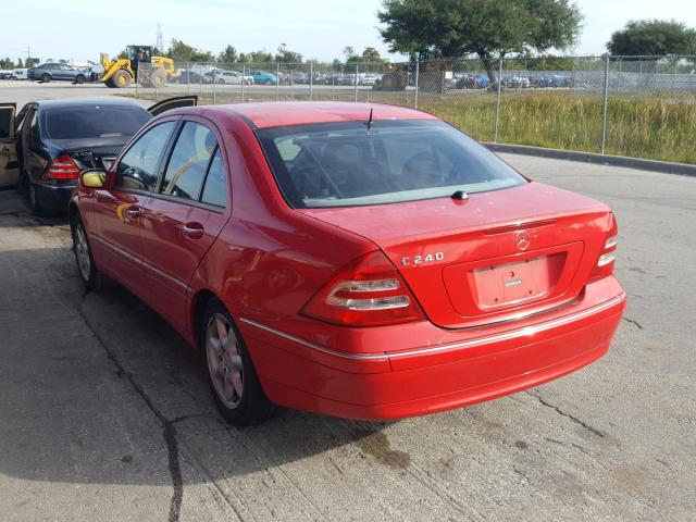 WDBRF61J12F280557 - 2002 MERCEDES-BENZ C 240 RED photo 3