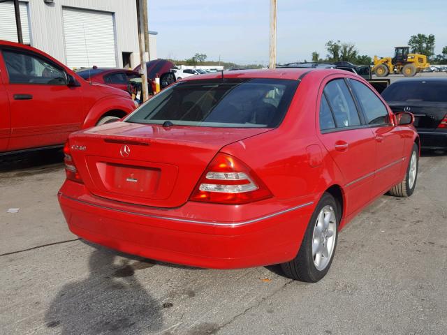 WDBRF61J12F280557 - 2002 MERCEDES-BENZ C 240 RED photo 4