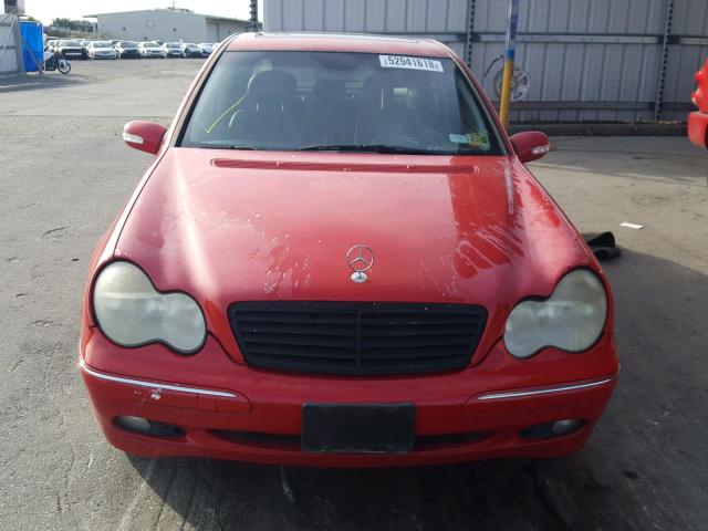 WDBRF61J12F280557 - 2002 MERCEDES-BENZ C 240 RED photo 9