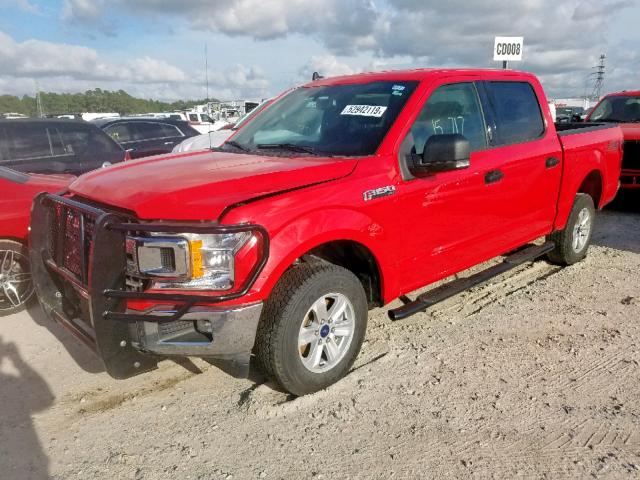 1FTEW1E52KFB04455 - 2019 FORD F150 SUPER RED photo 2