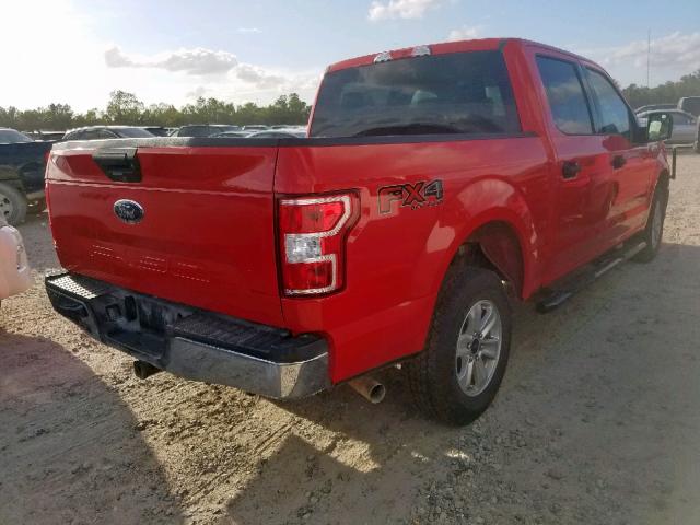 1FTEW1E52KFB04455 - 2019 FORD F150 SUPER RED photo 4