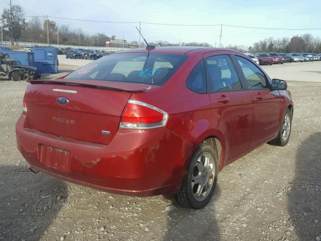 1FAHP36N89W145404 - 2009 FORD FOCUS SES MAROON photo 4