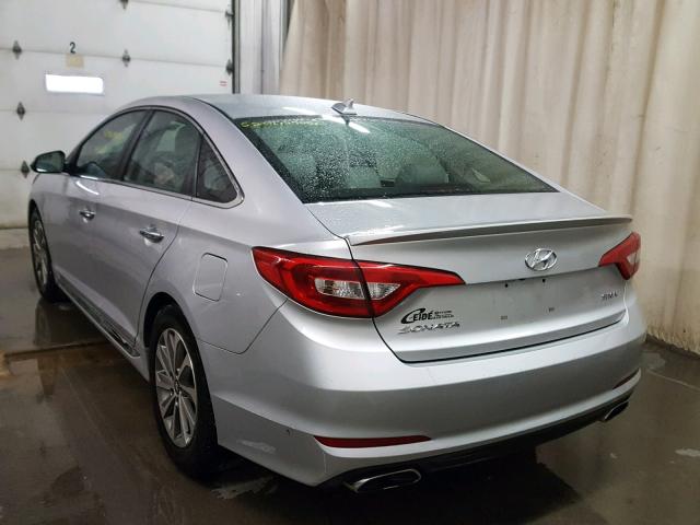 5NPE34AFXFH124912 - 2015 HYUNDAI SONATA SPO SILVER photo 3