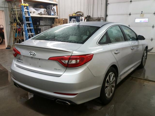 5NPE34AFXFH124912 - 2015 HYUNDAI SONATA SPO SILVER photo 4