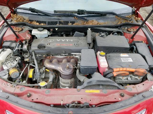 JTNBB46K873007852 - 2007 TOYOTA CAMRY HYBR RED photo 7