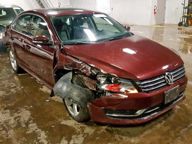 1VWBP7A33DC098934 - 2013 VOLKSWAGEN PASSAT SE MAROON photo 1