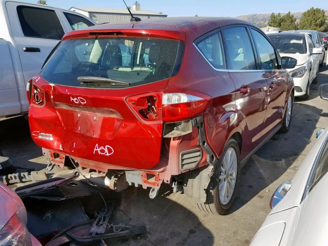 1FADP5CU4EL504068 - 2014 FORD C-MAX PREM RED photo 4