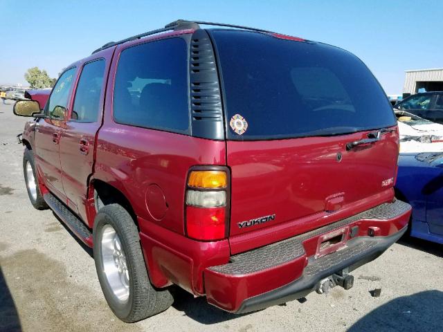 1GKEK63U85J186801 - 2005 GMC YUKON DENA BURGUNDY photo 3