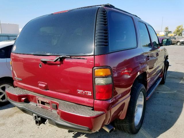 1GKEK63U85J186801 - 2005 GMC YUKON DENA BURGUNDY photo 4