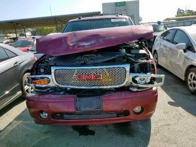 1GKEK63U85J186801 - 2005 GMC YUKON DENA BURGUNDY photo 9