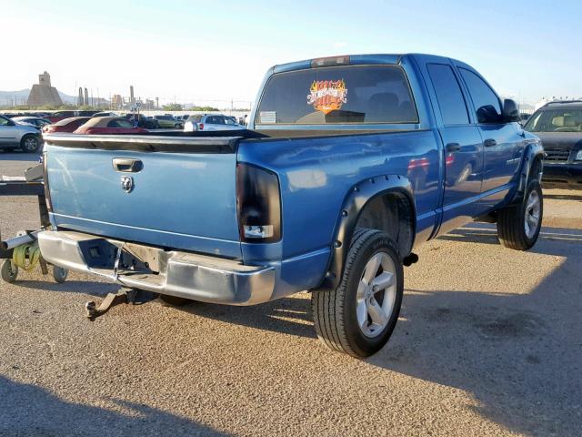 1D7HA18D15J506747 - 2005 DODGE RAM 1500 S BLUE photo 4