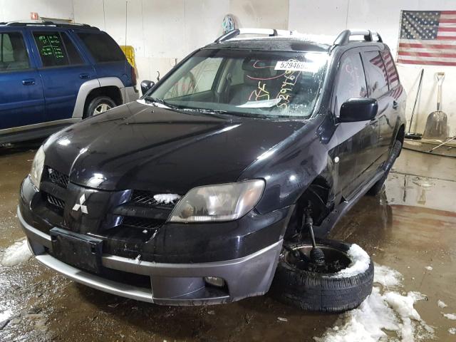 JA4LZ41F14U001728 - 2004 MITSUBISHI OUTLANDER BLACK photo 2