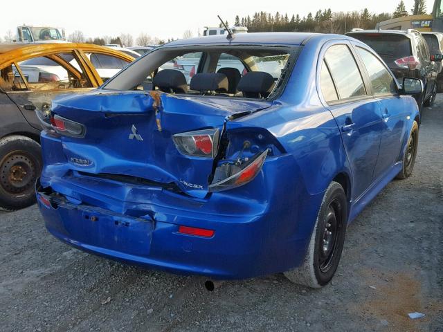 JA32U2FU2BU606767 - 2011 MITSUBISHI LANCER ES/ BLUE photo 4